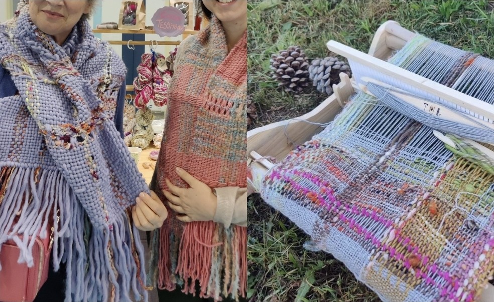 Tessitura della sciarpa chunky