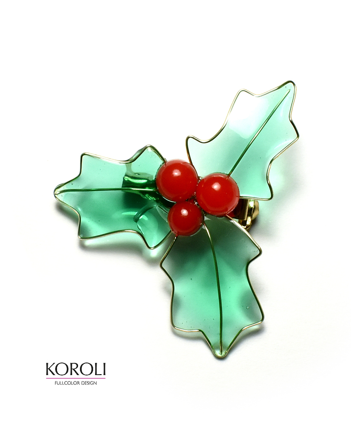 HOLLY brooch in resin and metal wire
