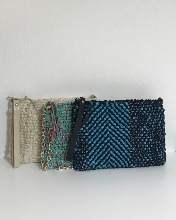 Woven wrist bag with #iltelaiopercappelli