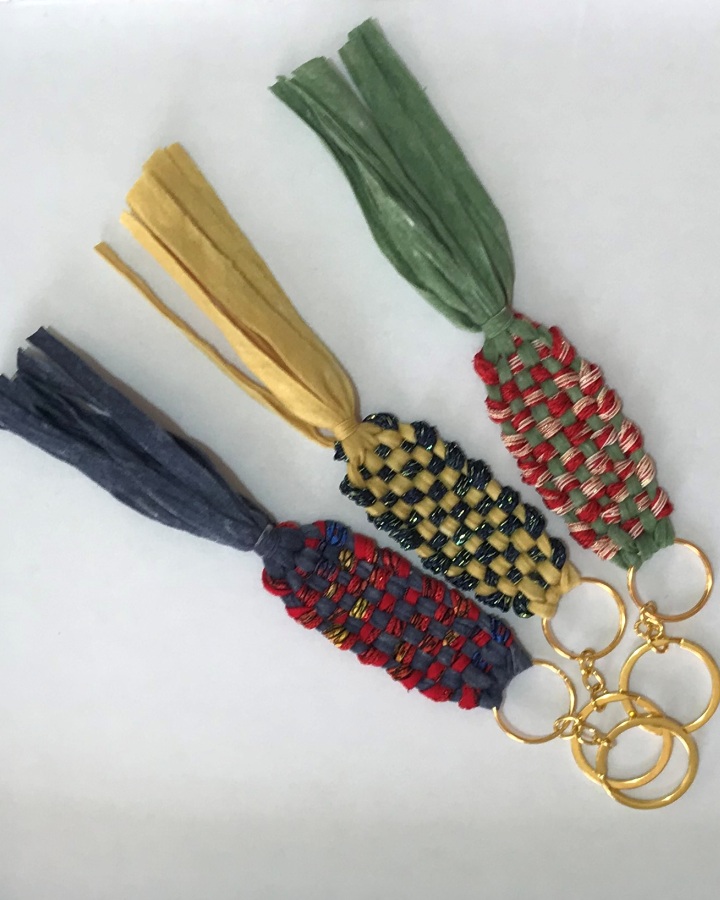 Portachiavi tessuto con #iltelaiopercappelli