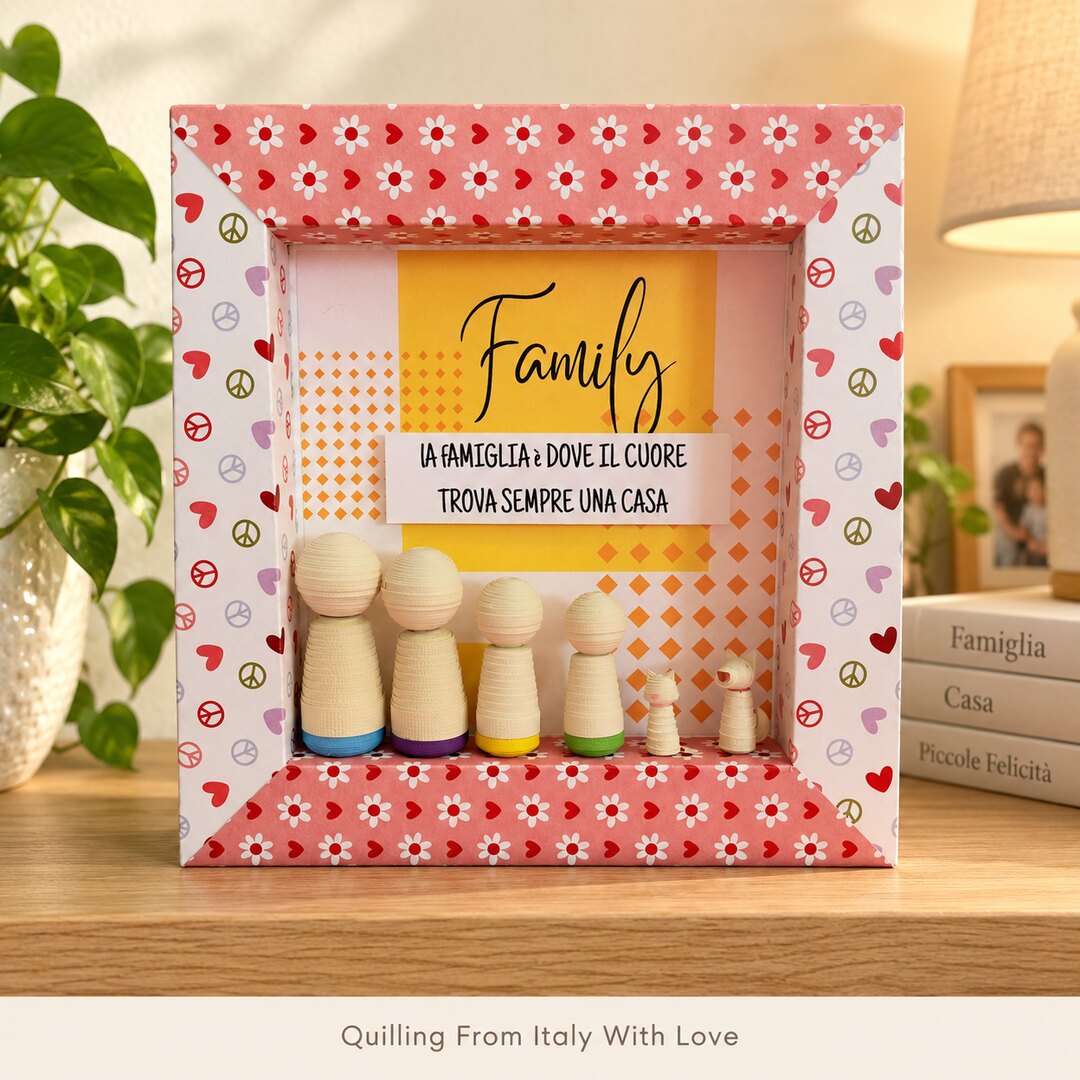 La mia Family – Quadro in quilling 3D