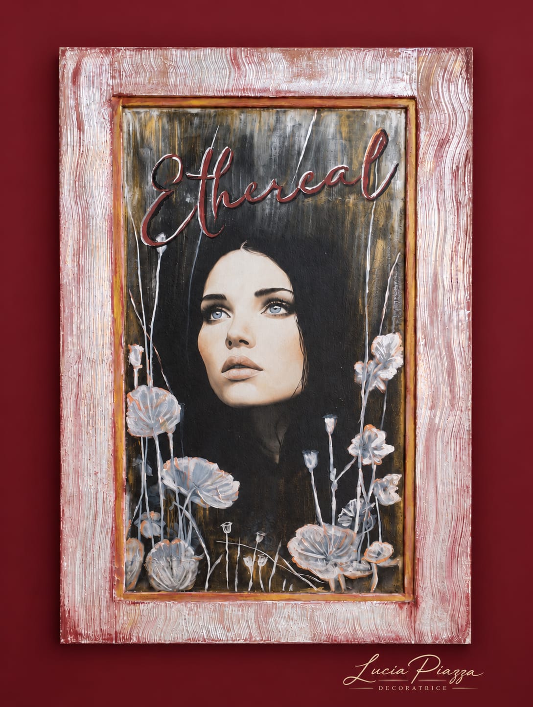 Donna Ethereal: Progetto su antina di legno
