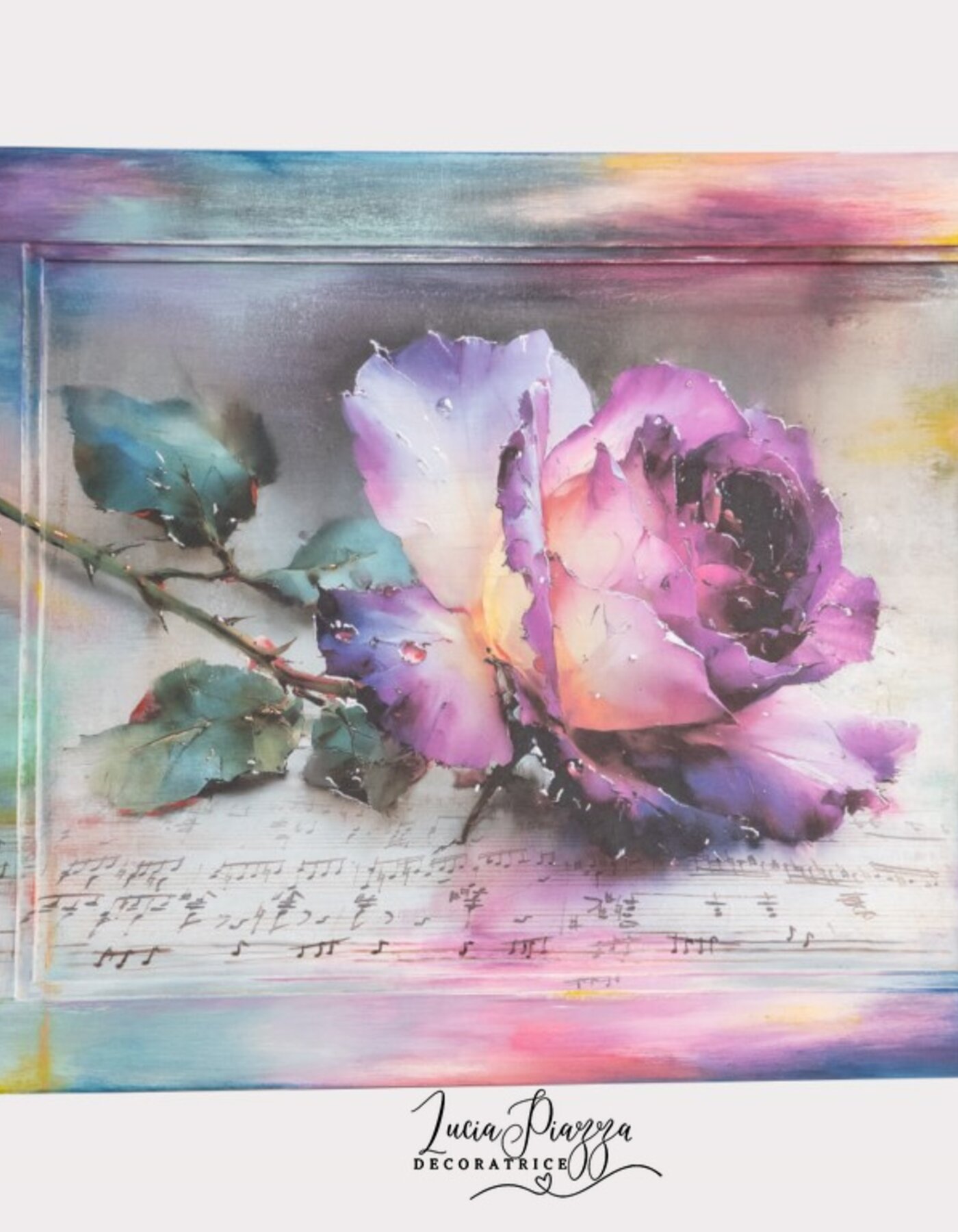 Pannello con rose Viola e sfumature 