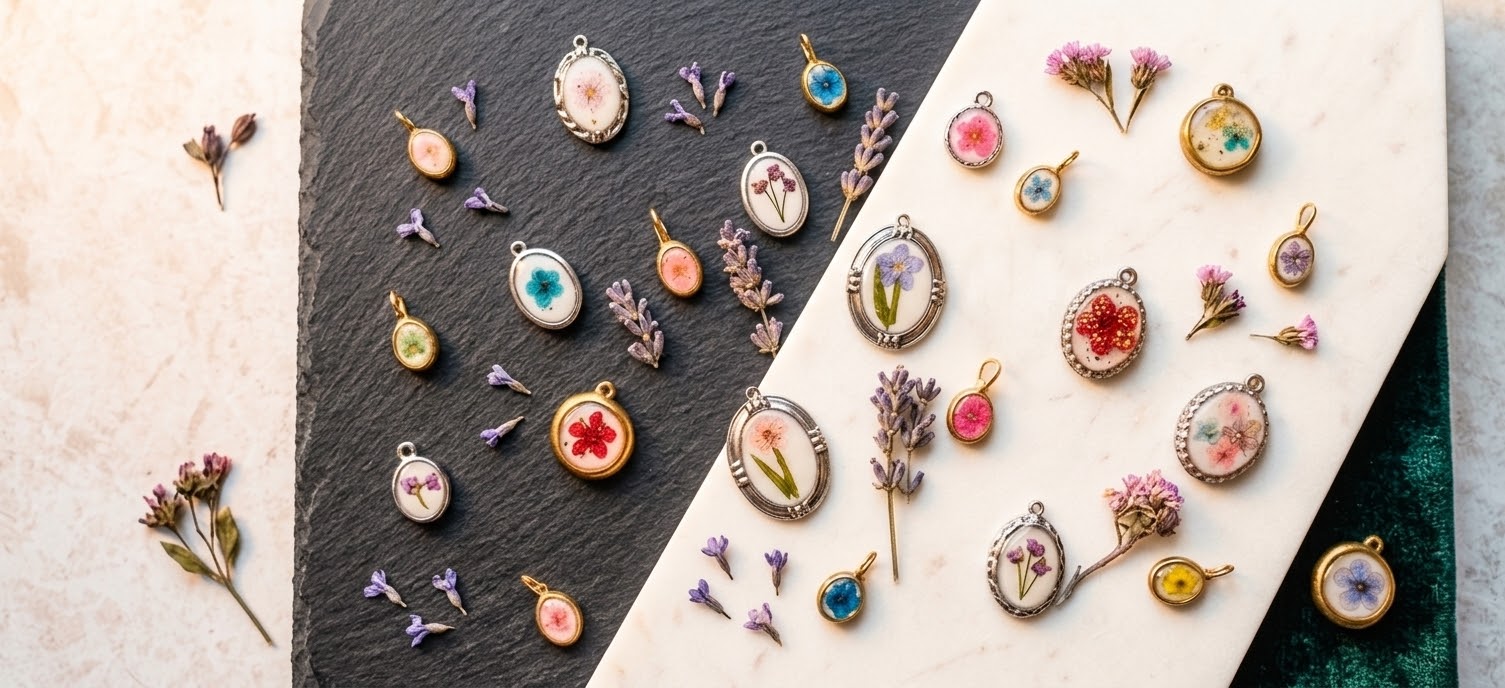 Creating a resin and flowers charms