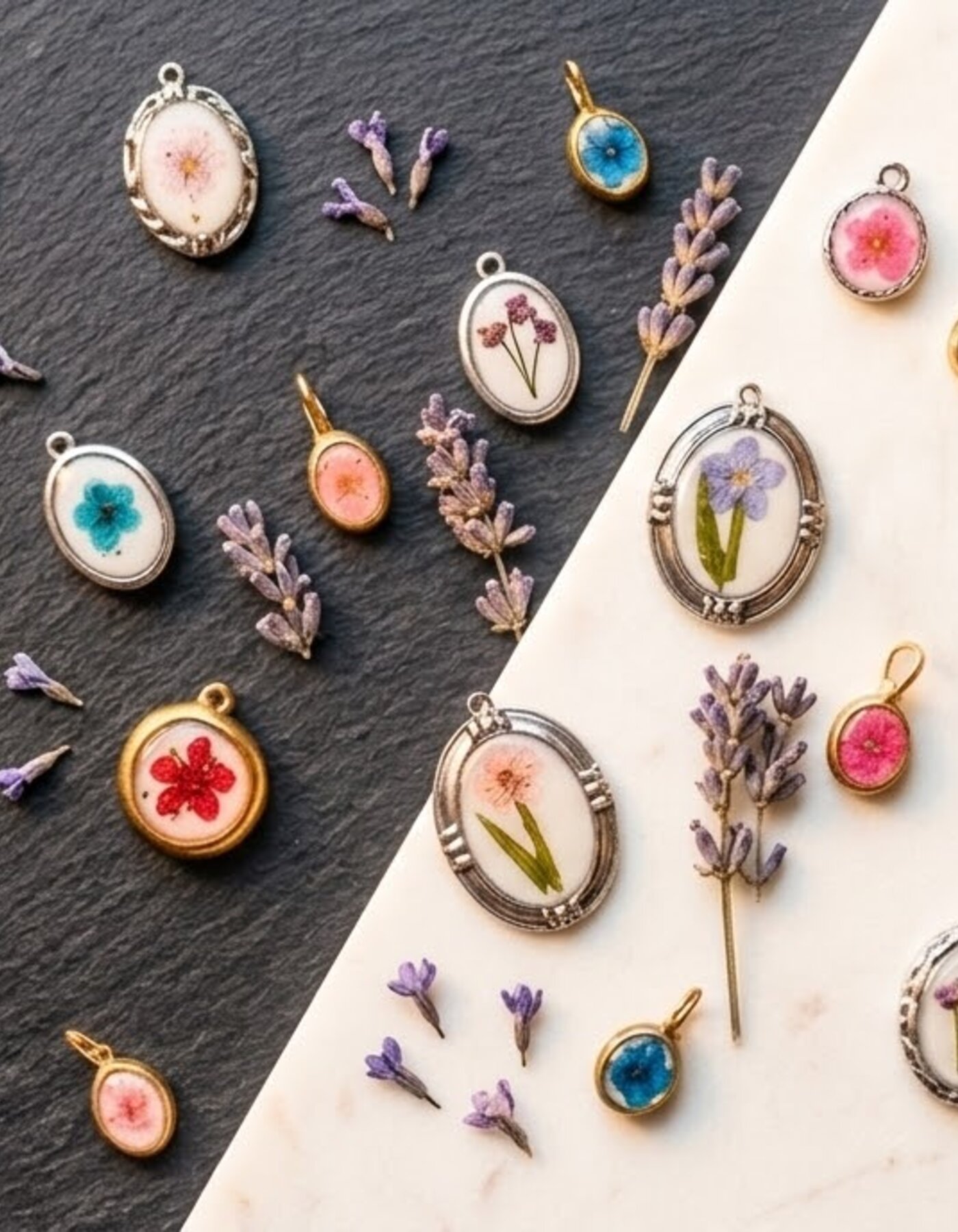 Creating a resin and flowers charms