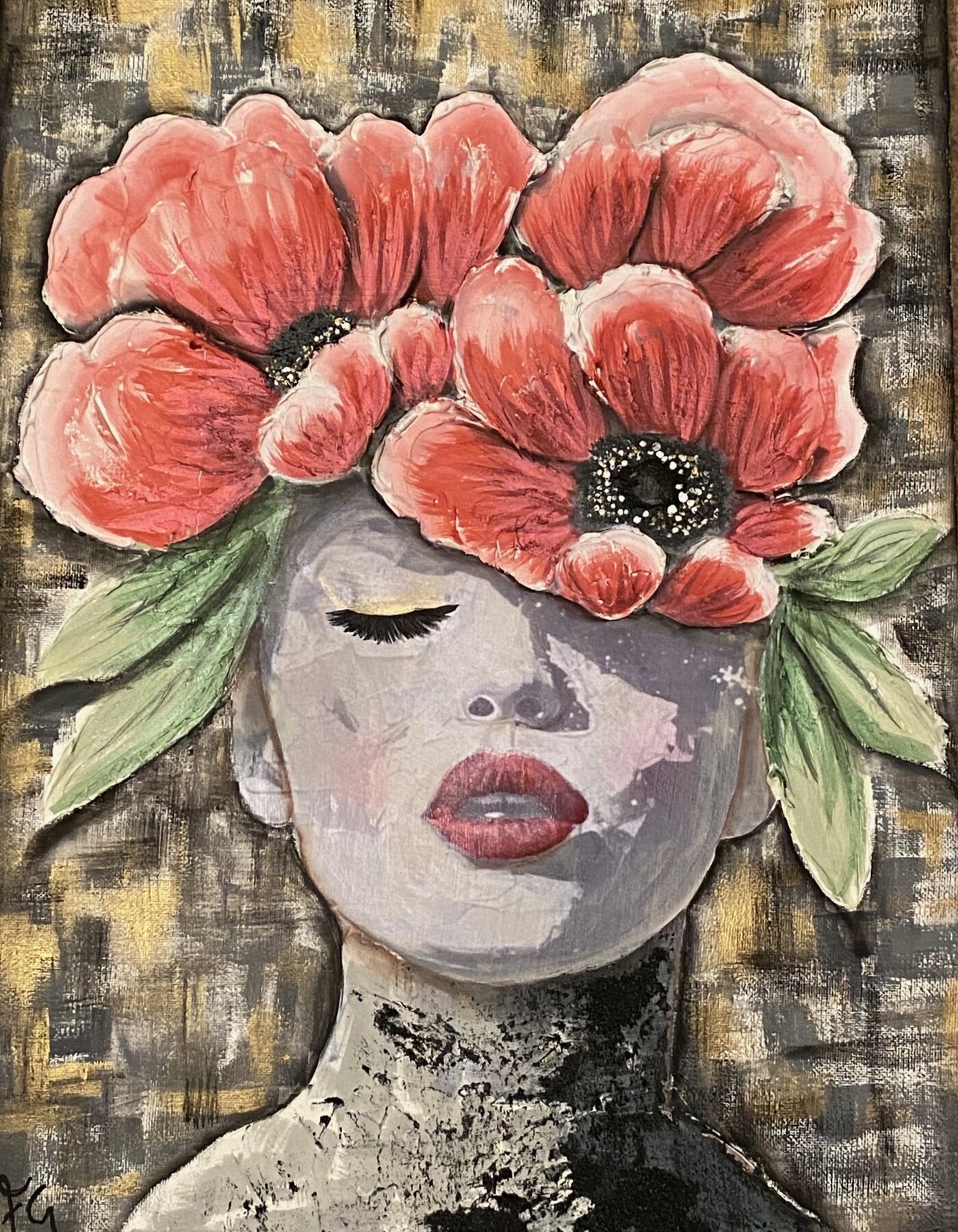 TELA CREATIVA "FLOWERS LADY"