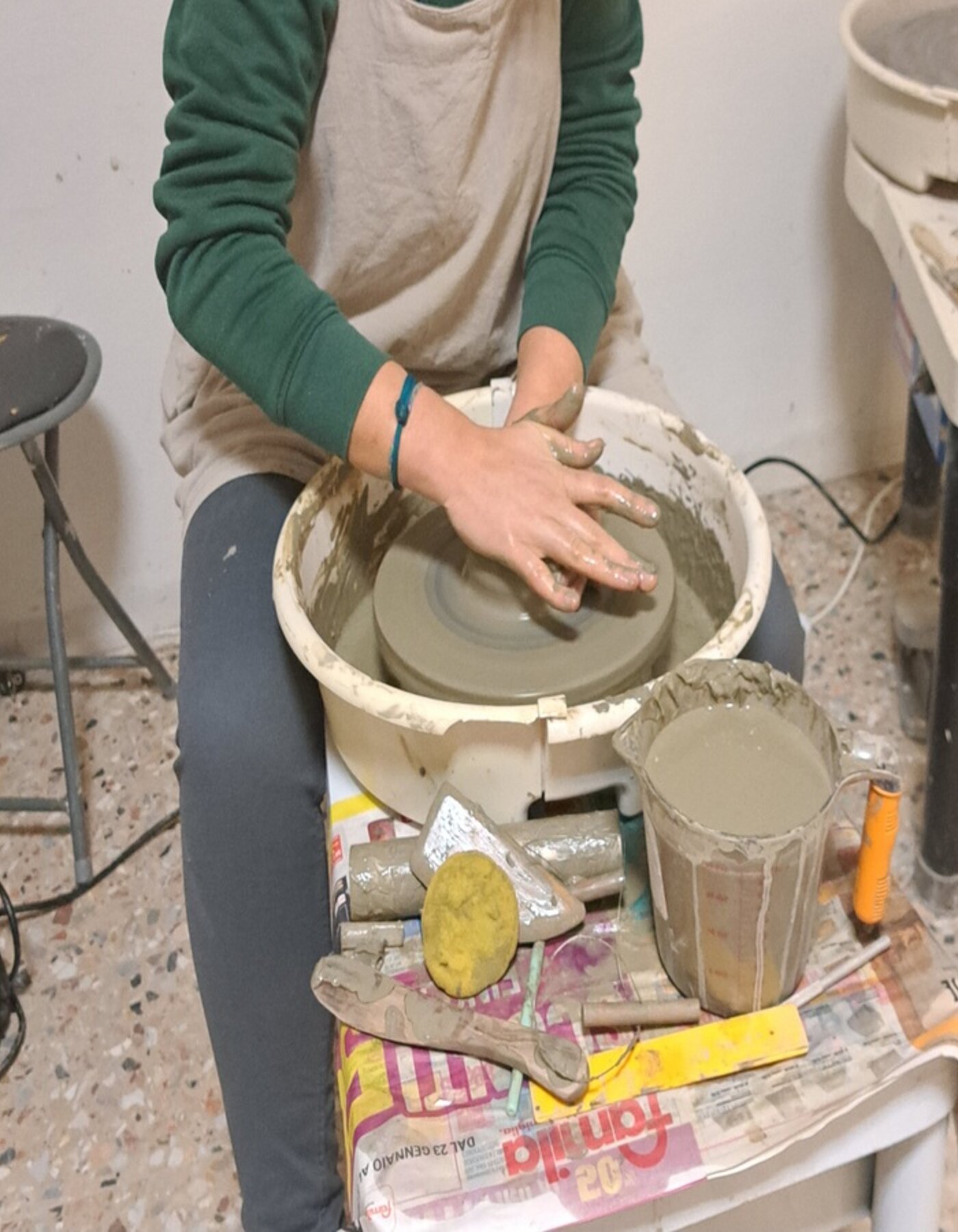 bowl or plate made with a ceramic wheel