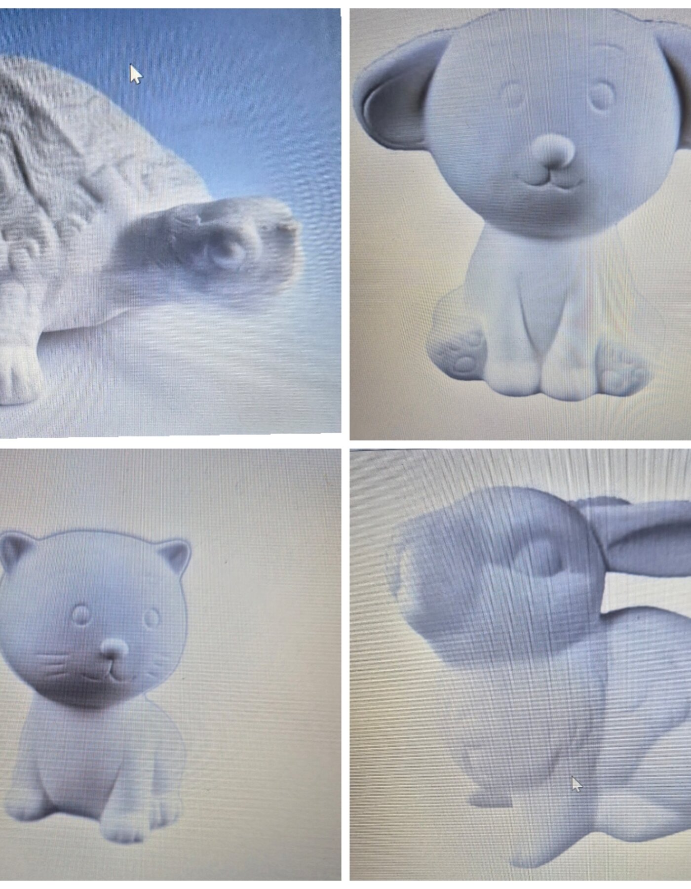 decoration with ceramic colors of little animalsls