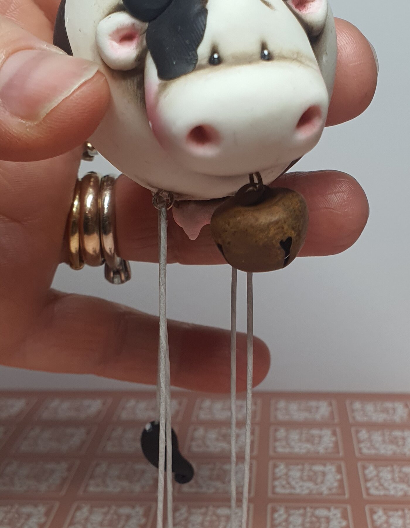 Ciondolo/portachiavi mucca