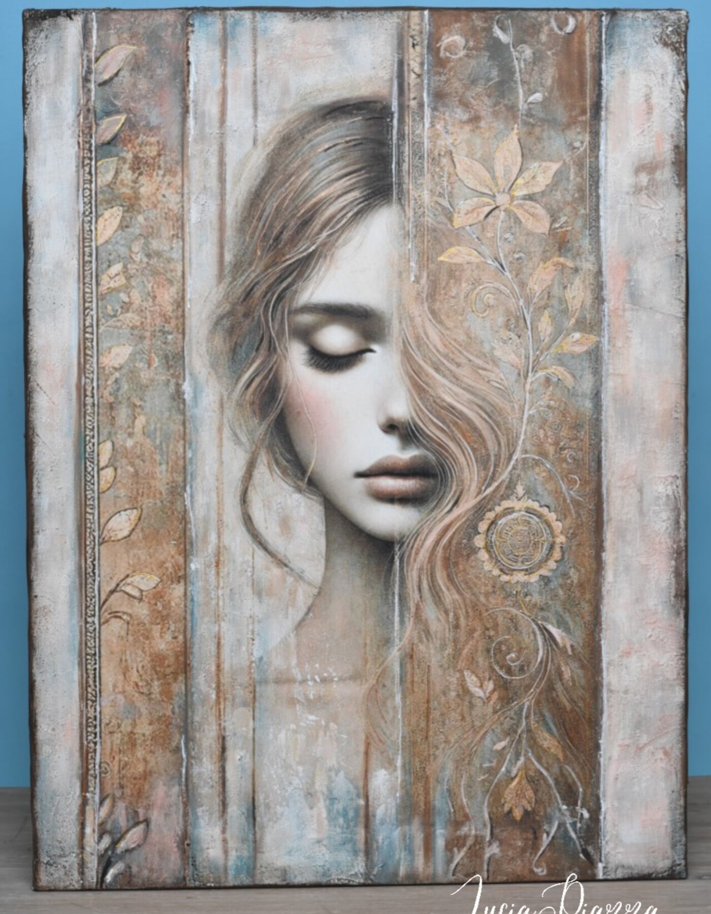 Tela Etnica Bellezza. Tela con effetti materici, dal sapore poetico e intimo.