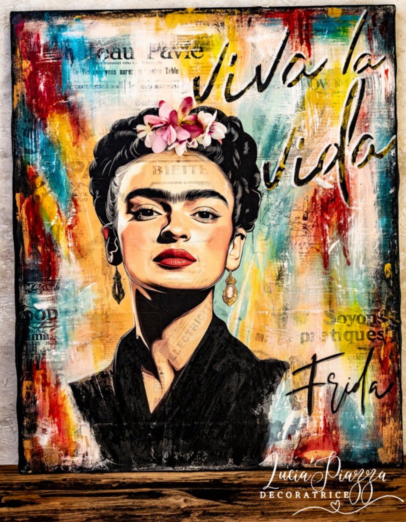 Tela Frida Kahlo e i Fiori: Tela Astratta