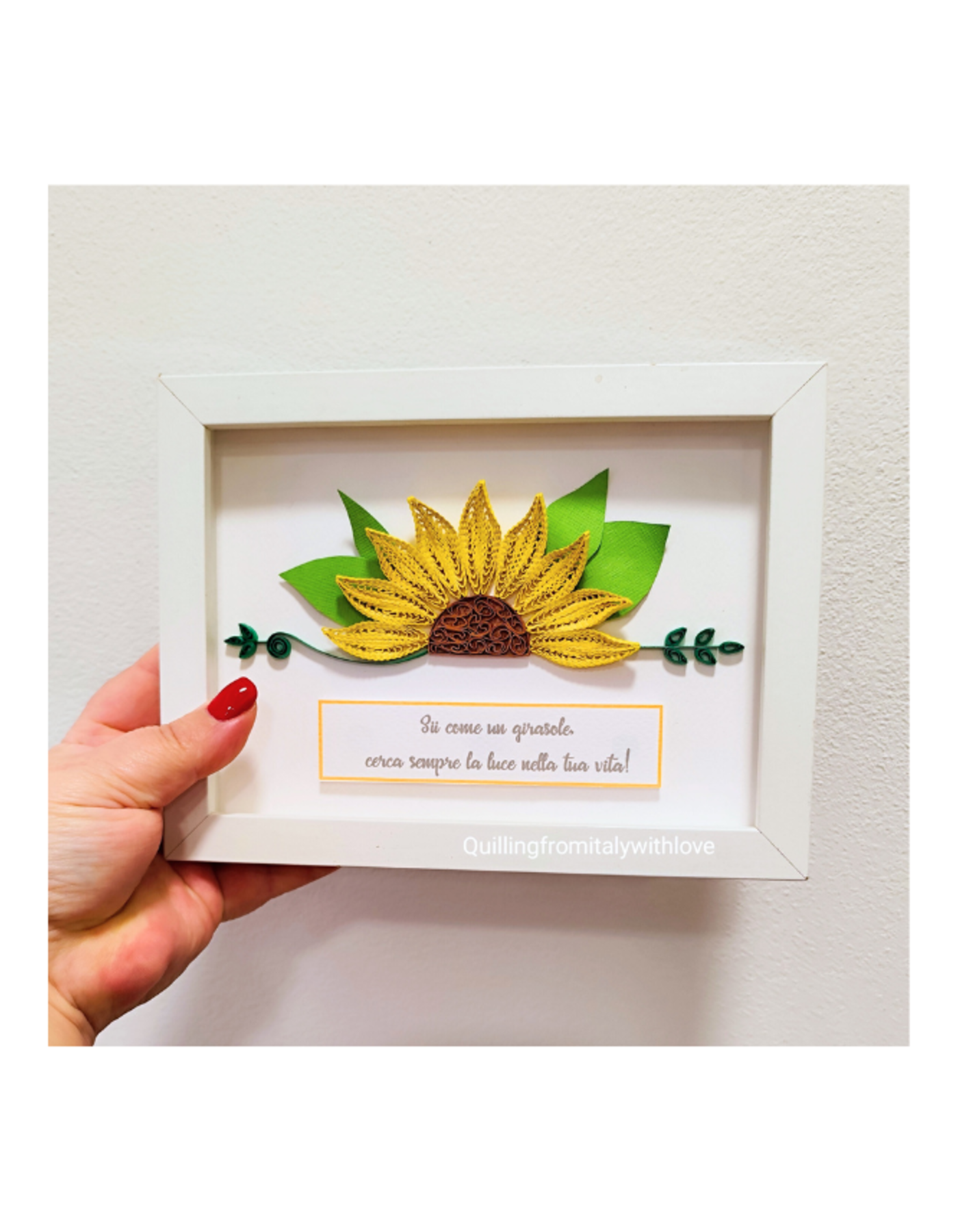QUILLING: quadro con girasole