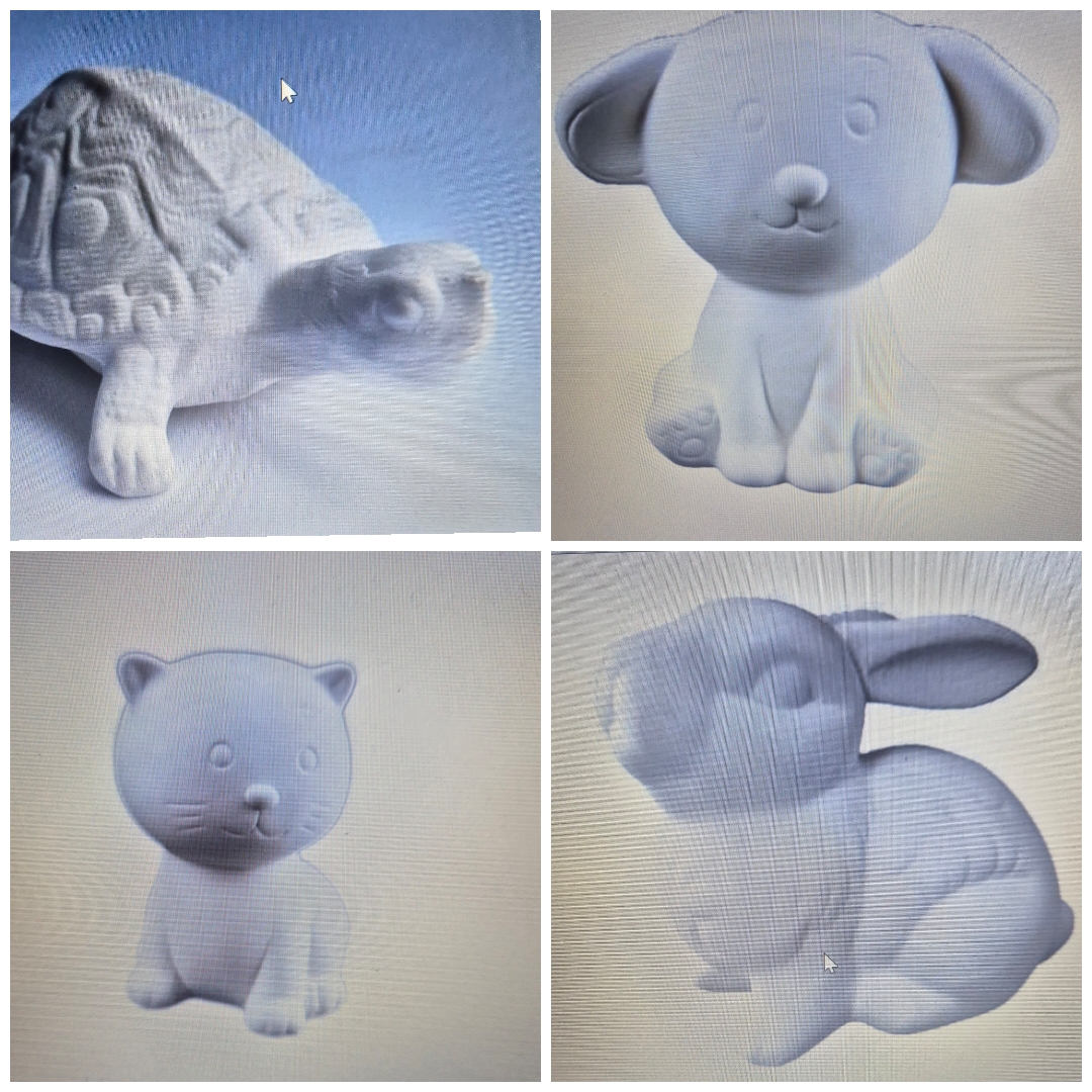 decoration with ceramic colors of little animalsls