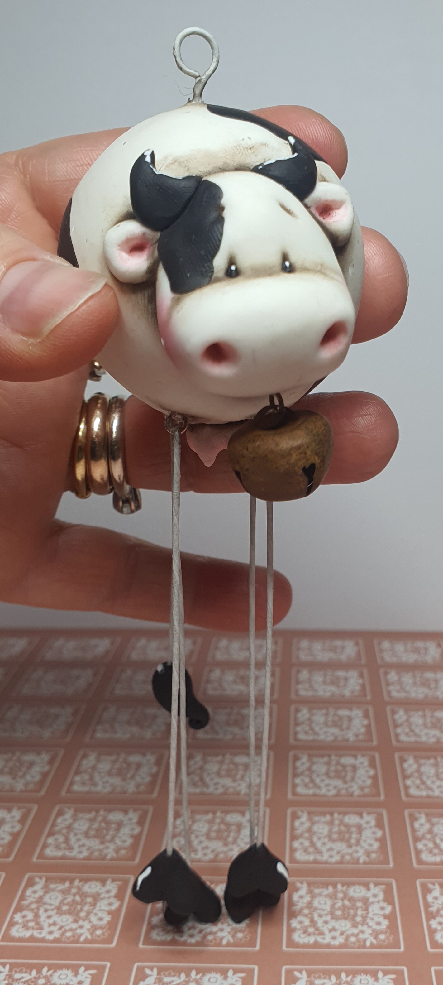 Ciondolo/portachiavi mucca