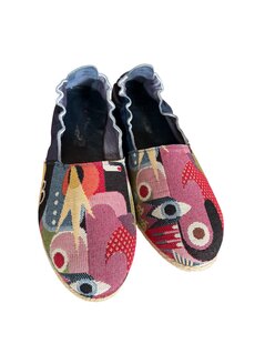 LEATHER AND FABRIC SHOE